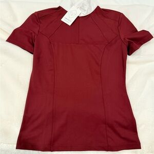 Equisite Elements of Style Bella Horse Show Shirt Merlot White Small Women's